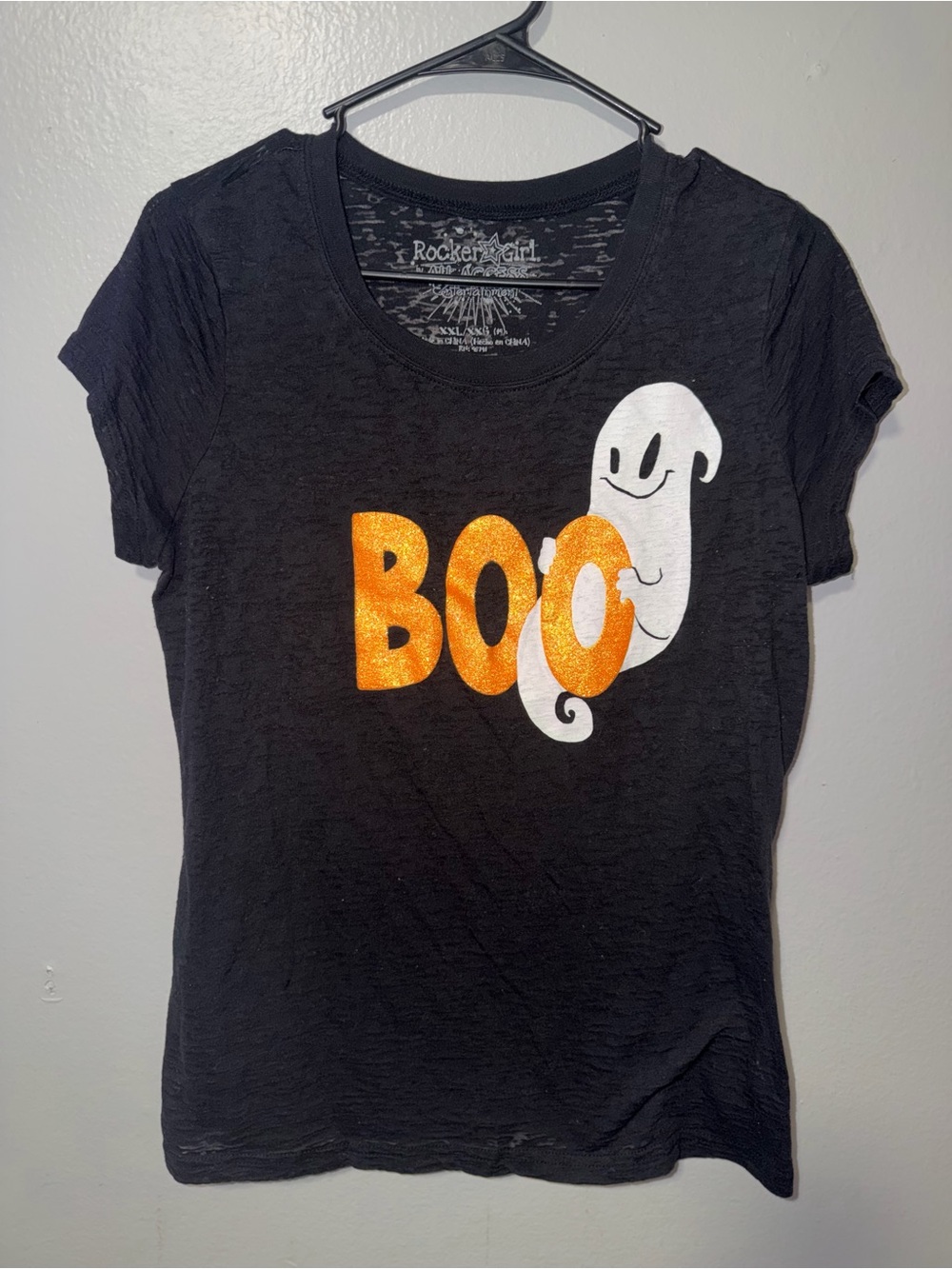 Rocker Girl Women's Black 'BOO' Ghost Graphic Tee